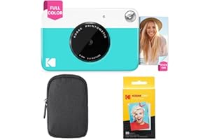 KODAK Pacchetto Base per Fotocamera istantanea Printomatic (Blu) + Carta Zink (20 Fogli) + Custodia Deluxe + Comoda Tracolla