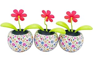 itrimaka Solarbetriebene Wackelblume Solarblume Wackelfigur Dekofigur Solarfigur Verzierung Für Ihr Auto, Haus Oder Büro