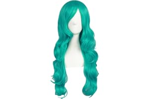 MapofBeauty 60cm/ 24 pulgada largo rizo seorita rizo Pelucas (verde)
