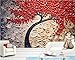 Produktbild CHENYAN Wallpaper Hintergrundbild Custom 3D Wallpaper Red Fortune Tree Oil Painting Stereo Knife Pen Background Wall Photo Wallpaper,W400Cm*H280Cm