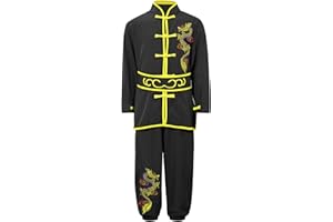 ranrann Enfant Garçon Costume Kung Fu Tenue Traditionnel Chinois Uniforme Tai Chi Arts Martiaux 3-16 Ans