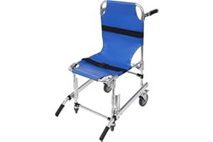 WHSIODJ Folding Stair Chair, 160 kg Load Capacity, 4-Wheel, Multi-Purpose Aluminium Alloy Carrying Function for Nursing Home, Hospital, Emergency Service, Foldable Safety Belts, 352 lbs