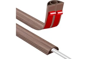 JAHOMFAI Canalina per cavi autoadesiva, 7,7 x 7,7 mm, con venature del legno, 3 m, canalina per cavi in PVC, flessibile, per evitare inciampare