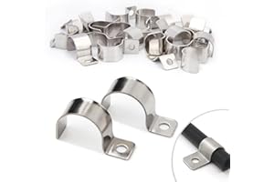 LONELY HIGH HEELS 20 Stück Kabelschellen Metall Rohrschellen 25mm V2A Edelstahl 304 Rohrbefestigung Einzelloch U-Rohrschellen Befestigungsschelle für Ø 24-25.5mm Kabel Unterputz Wasserrohre Installation