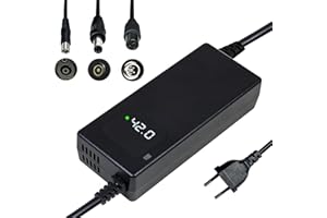 YANGZIDIANYUAN Chargeur Rapide 42V 2A pour Batterie Lithium 36V, avec Affichage LED et Multiples Fonctions de Protection et de réparation, équipé de connecteurs (RCA 8mm, DC 5.5 * 2.1mm, GX12 9mm)