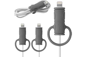 【Bone】 Cable Protector, Pack of 3 Premium Silicone Charging Cable Protector, Charger Cable Protector, Charging Cable Protector for USB Micro USB-C Apple Lightning MacBook iPhone Android - Cable