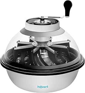 Hillvert Ernte Trimmer HT-HOWSON-16S (Material: Edelstahl, Deckel aus Kunststoff, transparent, Durchmesser: 435 mm, inklusive 8 Klingen, manueller Betrieb)