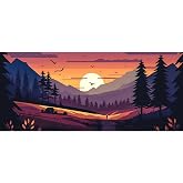 Daytona Kaymaz Taban Dikişli Mousepad Manzara Desenli Oyuncu Gaming Mouse Pad 30x70 CM