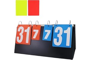 JRSHIRLEYLTD Anzeigetafel, tragbare Sportanzeigetafel, Wettkampfanzeigetafel mit 2 Stück Schiedsrichterkarte, für Basketball, Fußball, Volleyball