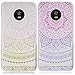 Produktbild CLM-Tech 2 x Hard Case für Motorola Moto G5 Hülle Indische Sonne Muster transparent Schutzhülle blau lila grün weiß