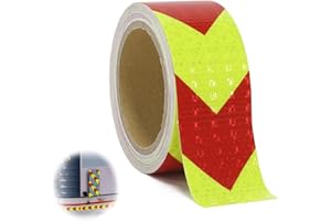 YZDZSW Reflektorband Selbstklebend, Selbstklebend Warnklebeband, Warnmarkierung Sicherheit Sicherheitsband-Conspicuous Warning Tape für Sicherheit Warnung(Rot/Gelb 10m x 5cm)
