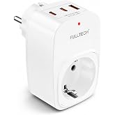 Akım Korumalı Priz, Tekli Priz, USB&rsquo;li Priz ve Type-C Priz, Priz &Ccedil;oklayıcı, Voltaj Korumalı Priz, 16A 3680W Duvar Tipi (BEYAZ
