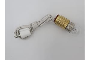 BELI-BECO 424 Lampe graduée pour maison de poupée ou crèche avec éclairage – Éclairage de crèche – Ampoule transparente E 10 – 4,5 V – 0,2 A avec toron de 400 mm et double prise (blanc)