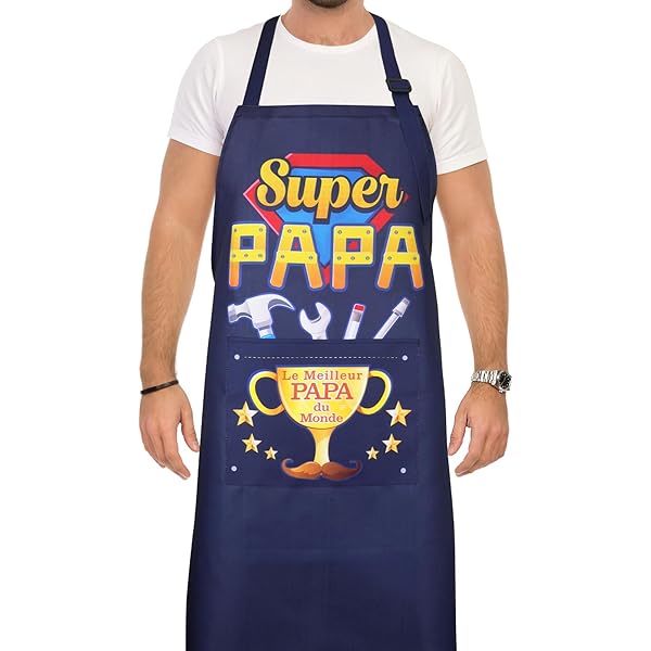 Tablier De Cuisine Homme Imperméable - Noir Avec Poches