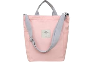 WANYIG Bolsa de Playa Grande Tote Bag Mujer Estilo Coreano Bolso de Mano Mujer con Cremallera Bolso de Escuela Crossbody Bag Lona con Correa Ajustable