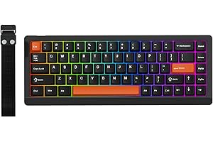 EPOMAKER HE68 Lite Teclado para Juegos con Cable con Hall Effect, Sondeo de 8000Hz y Escaneo de 128KHz, Activación Ajustable, Latencia de 0,125ms, Amortiguación Acústica, Snap Key, A-RGB (Negro Rojo)