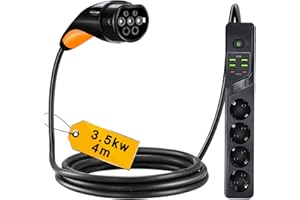 GUWIEYG Câble V2L Compatible avec Kia Hy-ndai IONIQ 5/6, Véhicule 4M 16A 3,5kW à Charger avec Prise Européenne 10 Ports, Déchargeur de Type 2 Adapté pour Connecteur de Voiture Kia IONIQ