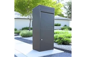 PAKKETPANDA Boîte à Colis – Boîte aux Lettres Colis – Anthracite – Libre Pose ou Fixation Murale – XXL – Tapis Amortisseur Offert – Boîte résistante aux intempéries et sécurisée pour courrier & Colis – ParcelXL®