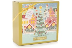 Yankee Candle - Advent Calendar Book 2024 | 12 Votive Candles | 12 Tea Lights | 1 Tea Light Holder | Passport to the Holidays