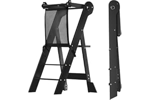 ‎COSYLAND COSYLAND Montessori Learning Tower from 1 Year Foldable - Height-Adjustable Children's Learning Tower | Foldable Montessori Learning Tower Made of Bamboo | Learning Chair Children from 1 Year Kitchen