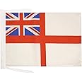 AZ FLAG - White Ensign Flag - 18'' x 12'' - 100% Polyester St George's - British Royal Navy ships Small Banner with Two Cords - Fade Resistant - Vivid Colors - 18x12 in - 45x30 Cm