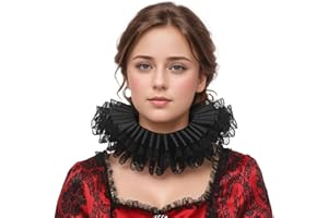 BPURB Renaissance Elisabethan Ruff Collar Neck Ruffle Collar Clown Collars
