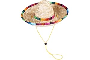 INOIN Currentiz Chapeau Sombrero Mexicain Ajustable pour Compagnie - Costume Paille Drôle pour Fête et Habillage