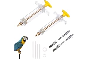 LUXIANYS 2 Sets Bird Feeding Syringe for Birds, Cockatiel Budgie Parrot Pet Hand Rearing Feeding Syringes, Baby Bird Parrot Manual Feeding Syringe Set for Baby, Birds, Parrot or Sick Birds