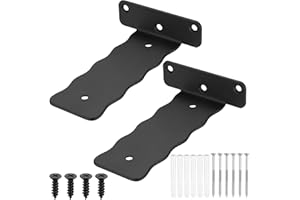 QJKEJI 2 Pcs Soporte Estanteria Pared, 150mm Estante Soportes Estanterias Pared, Escuadras para Estanterias, Escuadras para Estanterias, Soportes Flotantes en L, Escuadras Metalicas para Estantes, Negros