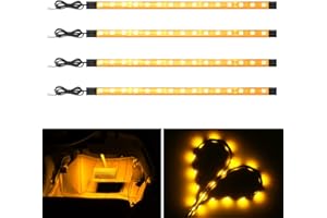 YM E-BRIGHT EverBright 4-Pack Verde 30CM 5050 SMD 12 DC 12V Flexible LED Tira luz Impermeable Coche Motos decoración luz Interior Exterior Bombillas vehículo DRL día funcionando con Built-in 3M Cinta de
