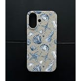 Lavderuar iPhone 16 İ&ccedil;in Marine Cover Desenli Silikon Kılıf | Y&uuml;ksek Kalite UV Baskı & İ&ccedil;i Kadife Lansman Kapak Beyaz