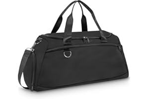 Sports Tote Gym Bag, Cloudgree Travel Duffel Bag for Sports, Gyms and Weekend Getaway, Waterproof Luggage Bag with Shoes and Wet Clothes Compartments, Carry-on Overnight Bag for Men Women (Black)