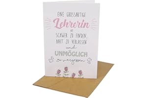 CL&MH Postcard "Ein großARTIGER LEHRER... ist schwer zu finden..." - Watercolour Paper Greeting Card, Gift Card, Teacher's Card