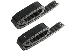 BEVDICNC Kabelschleppkette 2-teilig R38 18mm x 50mm 1 m Länge Halboffen Dose Geöffnet Schwarzer Kunststoff-Kabeldraht-Zugkette für CNC