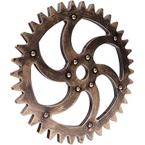 Décoration Murale Style Industriel - Set De 3 Roues Dentées En Bois Vintage 12x12 Cm | Pour Salon, Bureau, Atelier