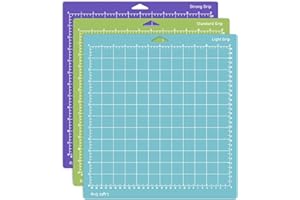 BOBEEN [3 Pack] Cutting Mat (12x12 Inch) for Cricut Maker and Cricut Explore Cutting Machines, LightGrip/StandardGrip/StrongGrip Cut All The Essentials, from Delicate Paper to Heavier Specialty Materials