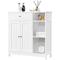 MXARLTR Badkamerkast Wandmontage Badkamer Wandkast Boven Toilet met Verstelbare Plank, 2 Schuur Deur Wandkast voor Badkamer Opslag Muur Opknoping Medicijnkast met Handdoekstang (Wit