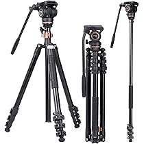 Monopiede Cayer Professionale Con Testa A Inclinazione - Per Fotocamere DSLR, Regolabile Fino A 71 Pollici - Foto 3