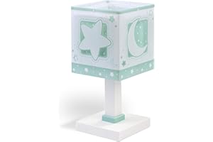 Dalber lampe de table enfant Moonlight lune et étoiles vert/Gris