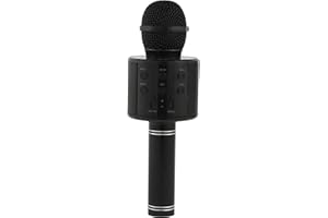 INTEMPO EE7183BLKSTKEU7 Wireless Karaoke Microphone Speaker - 25 M Range, 11 Hour Play Time, Rechargeable Battery Micro USB Charging Cable Included, Easy Use Control Panel, Sound Effects, Black
