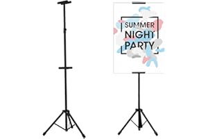 DRSUMLF Supporto per poster su due lati, supporto per poster regolabile, supporto per poster, per interni, esterni, ristoranti, showroom, centri commerciali (nero)