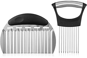 COMNICO Onion Holder for Slicing 2pcs Multifunctional Lemon Slicer Onion Cutter forSlicing Kitchen Chopper Slicing Assistant Tool Cutting Chopping Tools with Handle for Carrot Vegetable