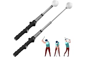 EUIOOVM Retractable Golf Training Aids, Golf Swing Trainer for Warm-up, Right-Handed Golf Club for Indoor Practice, Golf Accessories - Strength & Tempo Training for Chipping Hitting