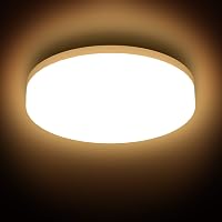 B.K.Licht Plafonnier LED Salle De Bain Extérieur IP54 13W 3000K 1500lm – Rond 220 Mm – Lumière Chaude Étanche