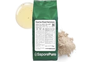 Saporepuro Guma ksantanowa 1 kg – stabilizator, środek wiążący, zagęszczający, idealnie nadaje się do przygotowywania żelów, lodów, słodyczy, kremów, sosów, bez glutenu