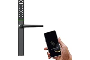 Simpled TF Weatherproof SlimSeries Smart Lock Touch, 7-in-1, Fingerprint Keyless Security Entry Door Lock, Bluetooth Electronic Deadbolt, Smartphone Access - Designed for The UK Weather, Matt Black