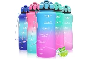 Coolfel Motivational Water Bottle with Time Markings, 1.5l 1l Sports Water Bottle 700ml 500ml Kids Water Bottles, BPA Free Tritan Leakproof Reusable Drink Bottle for Gym, School, Running