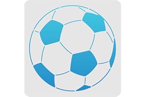 FINGERINSPIRE Modèle de pochoirs de football 30x30cm Pochoirs de peinture de dessin de football en plastique Pochoirs réutilisables carrés pour la peinture sur bois, sol, mur et carrelage