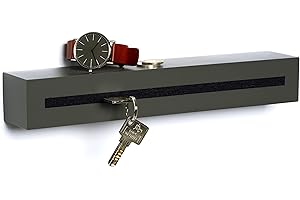 ‎BUCHENBUSCH URBAN DESIGN Buchenbusch urban design Schlüsselbrett mit Ablage aus Beton Dark Edition 33x6x5 cm, Schlüsselboard Wand, Schlüsselaufbewahrung Flur, Graphit