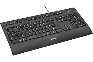‎LOGITECH Logitech K280e Pro Kabelgebundene Business Tastatur für Windows, Linux und Chrome, USB-Anschluss, Handballenauflage, Spritzwassergeschützt, PC/Laptop, Deutsches QWERTZ-Layout - Schwarz